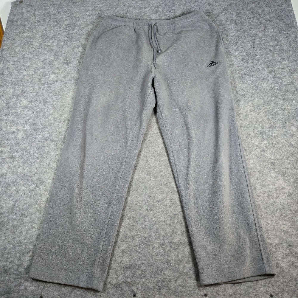 Adidas Mens Grey AVQ001 Fleece Straight Leg Lounge Pants Size M